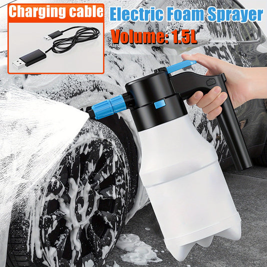 1.5L Electric Foam Sprayer, Car Wash Foam Generator, Car Wash Foam Spray Bottle, Handheld Sprayer Watering Can