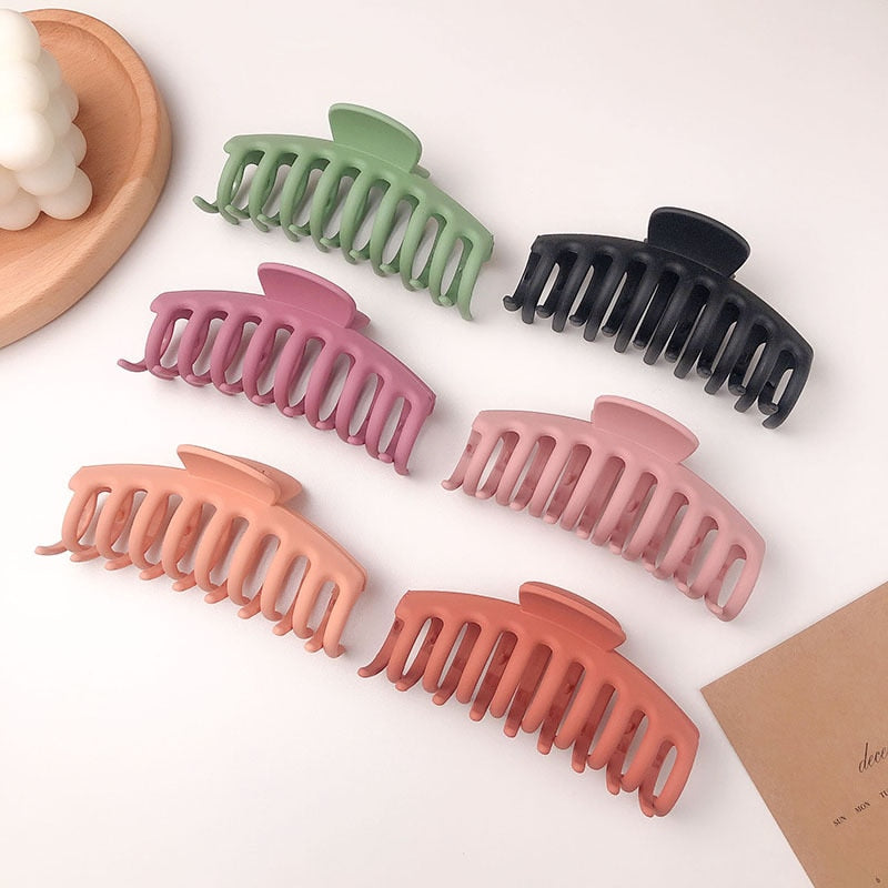 Big Hair Claws Elegant Frosted Acrylic Hair Clips Barrette Headwear for Women