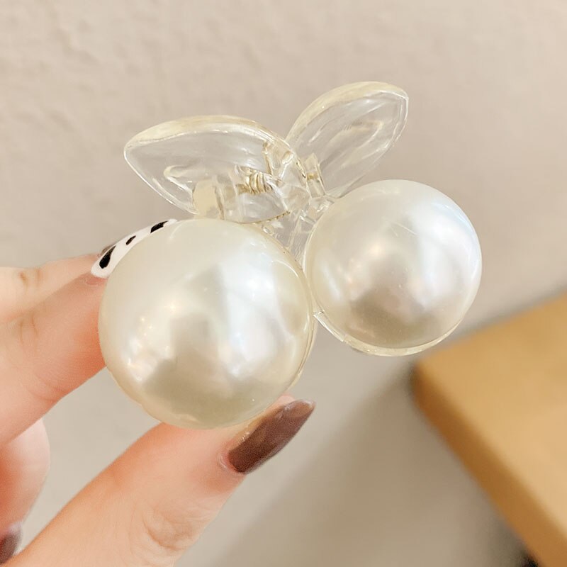 Women Elegant Big Pearls Hair Clip Acrylic Hair Claw Clips Big Size