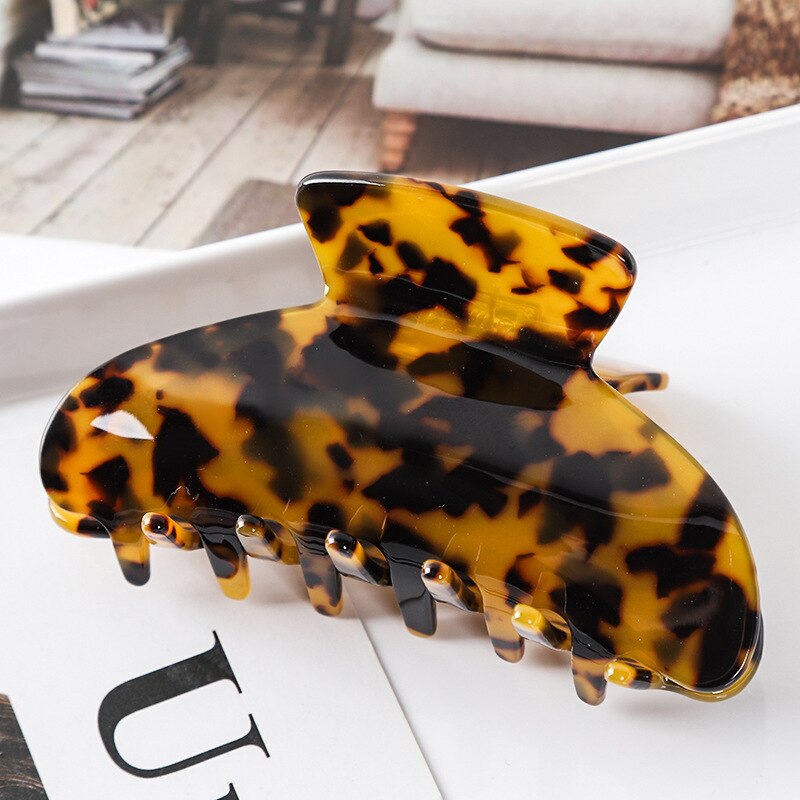 Leopard Print Hair Claws Geometric Hair Clamp Grab Hair Clips for Women