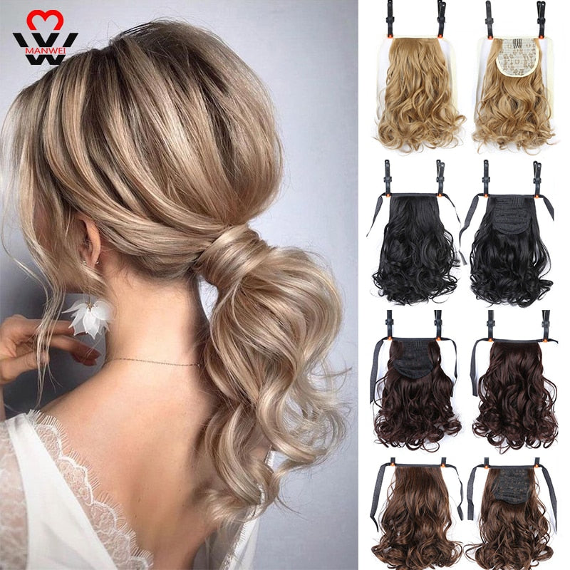 7 colors women short curl pony hair heat resistant synthetic drawstring hair extensions ponytail