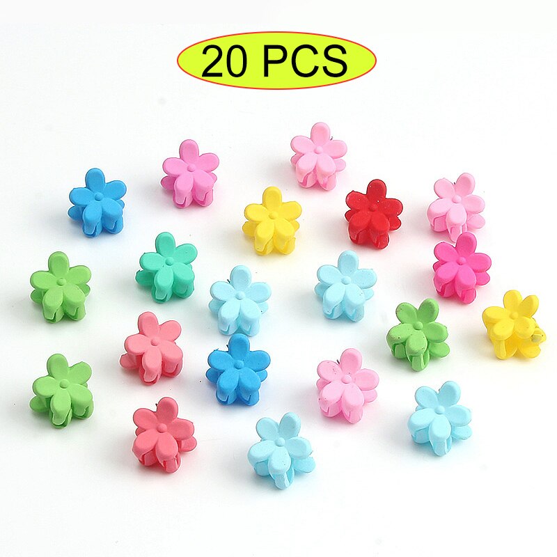 Mini Cute Candy Color Small Hair Clips Flower Doudou Plastic Hairpins