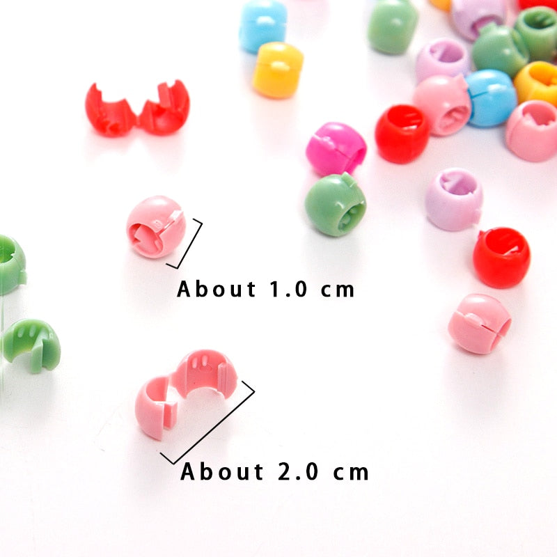 Mini Cute Candy Color Small Hair Clips Flower Doudou Plastic Hairpins