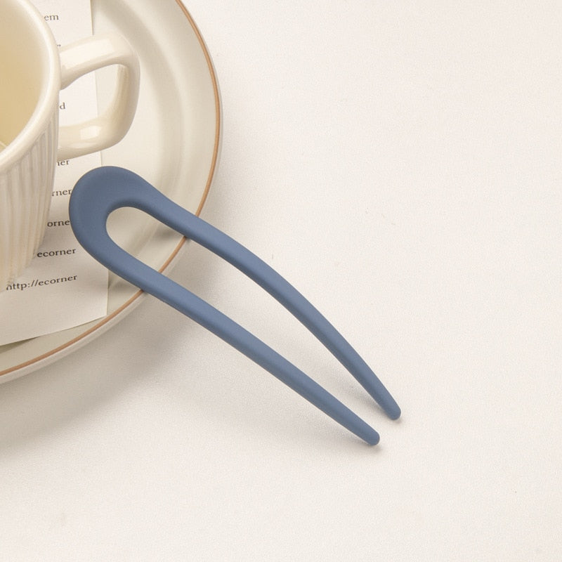 Fashion Candy Color U Shape Hair Clip Hair Sticks for Women