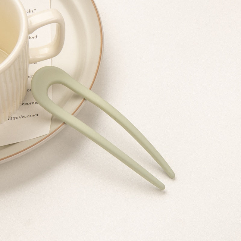 Fashion Candy Color U Shape Hair Clip Hair Sticks for Women