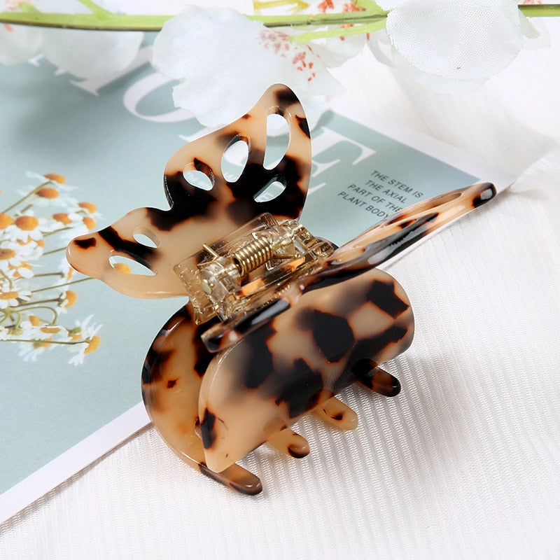 New Acetate Hair Claw Sweet Fairy Butterfly Hair Clip for Women Girls