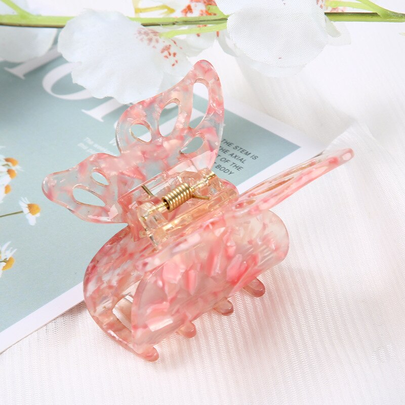 New Acetate Hair Claw Sweet Fairy Butterfly Hair Clip for Women Girls