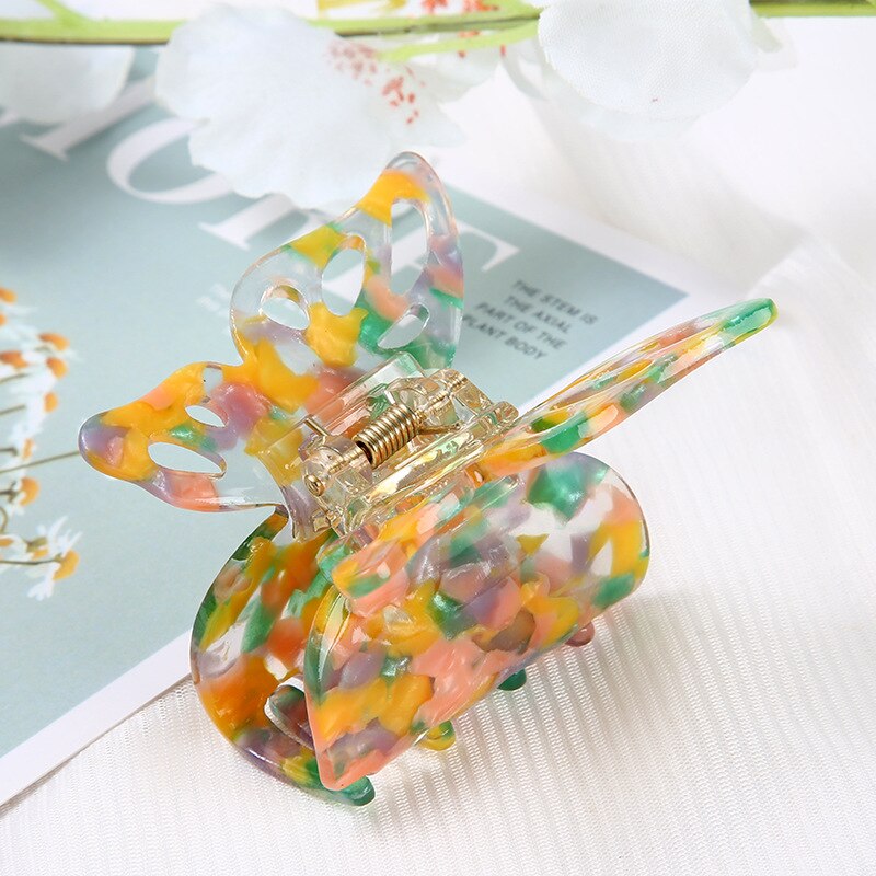 New Acetate Hair Claw Sweet Fairy Butterfly Hair Clip for Women Girls