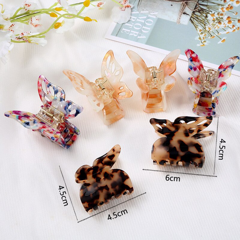 New Acetate Hair Claw Sweet Fairy Butterfly Hair Clip for Women Girls