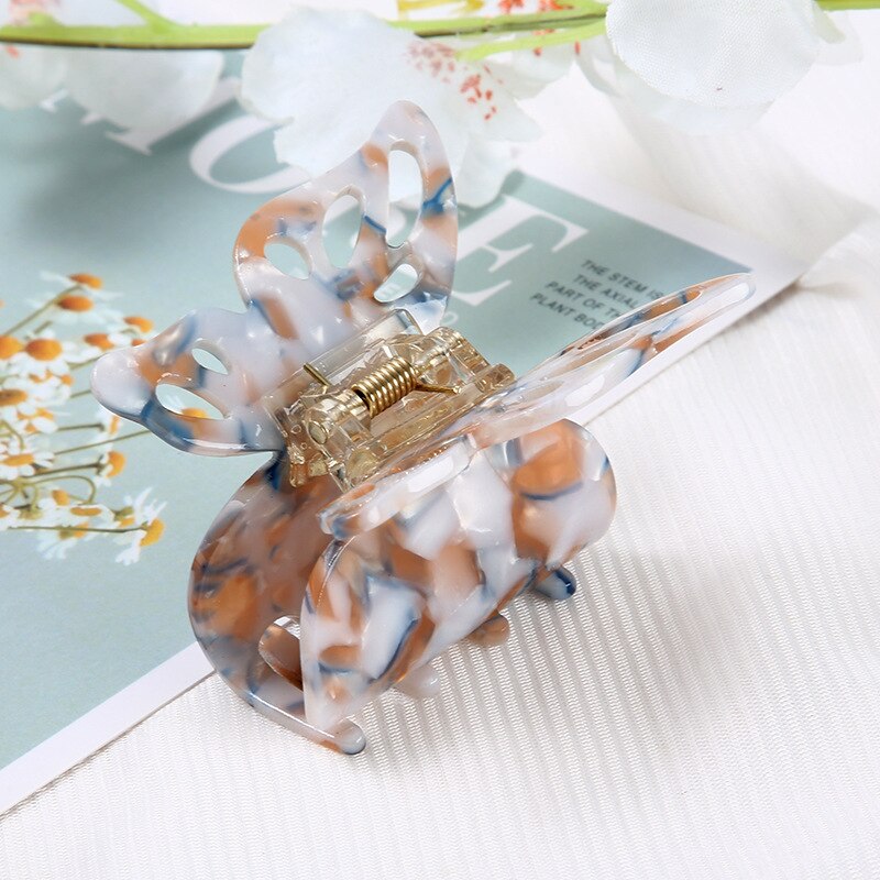 New Acetate Hair Claw Sweet Fairy Butterfly Hair Clip for Women Girls