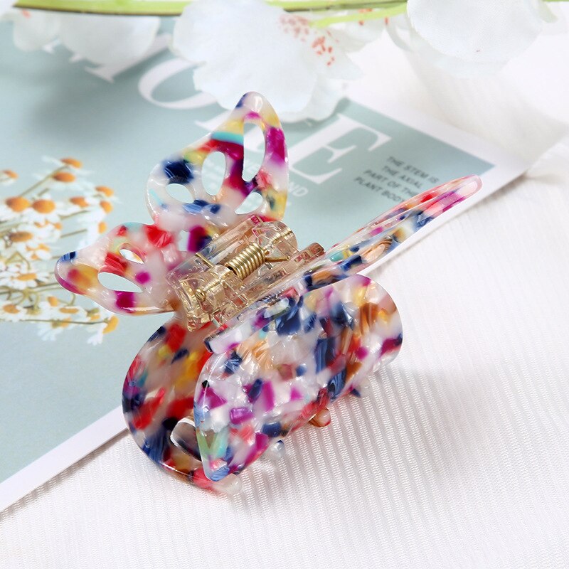 New Acetate Hair Claw Sweet Fairy Butterfly Hair Clip for Women Girls