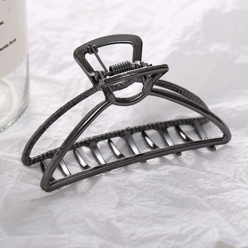 Women Girls Metal Hair Crab Moon Shape Hair Claw Clip Large Size