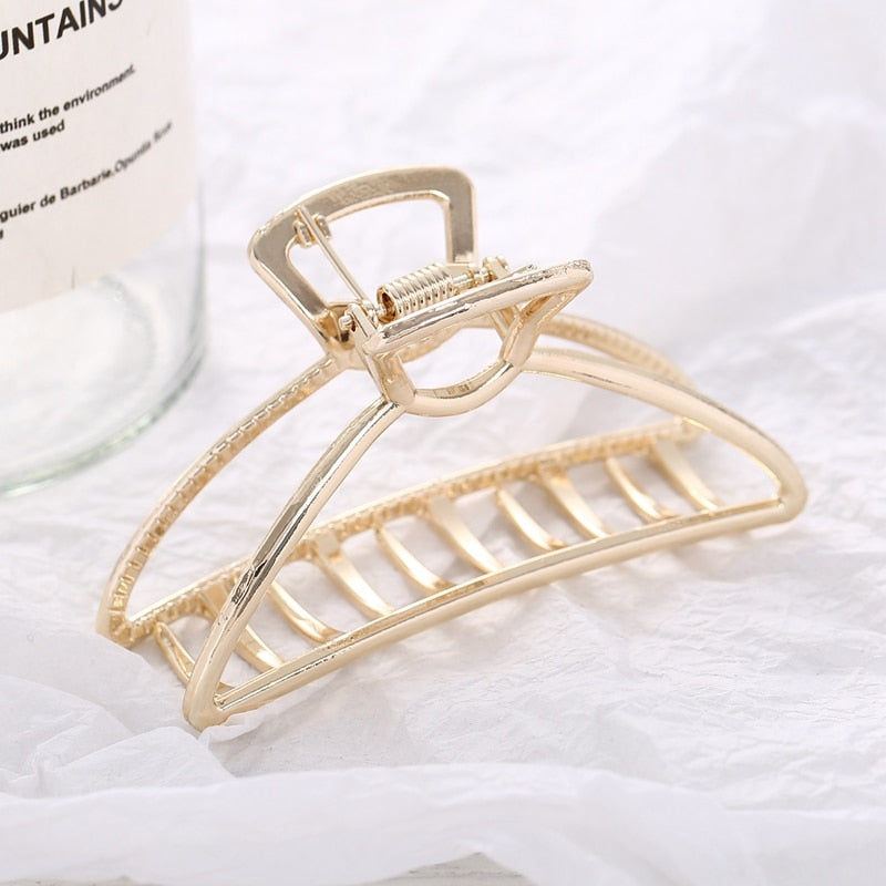 Women Girls Metal Hair Crab Moon Shape Hair Claw Clip Large Size
