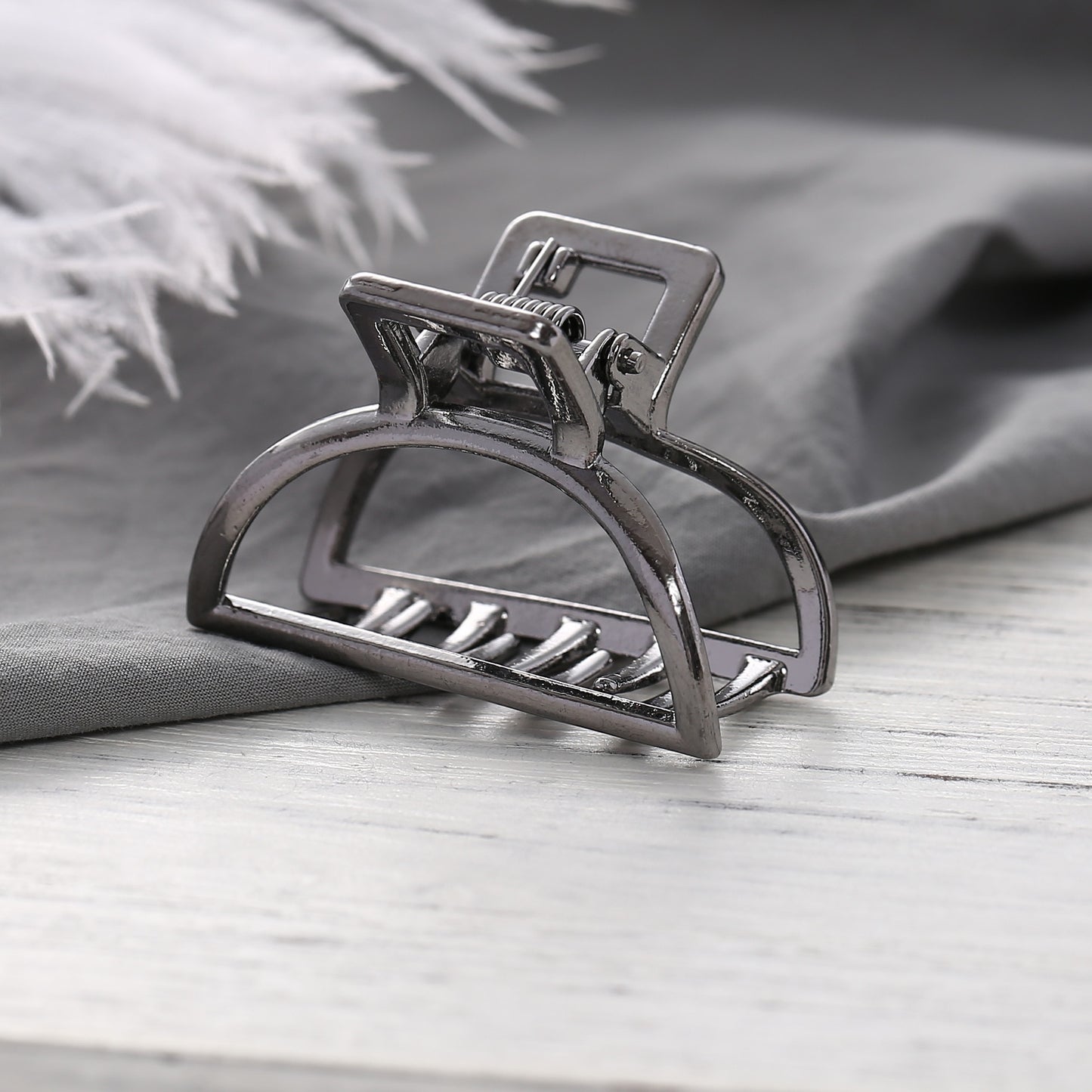 Women Girls Metal Hair Crab Moon Shape Hair Claw Clip Large Size