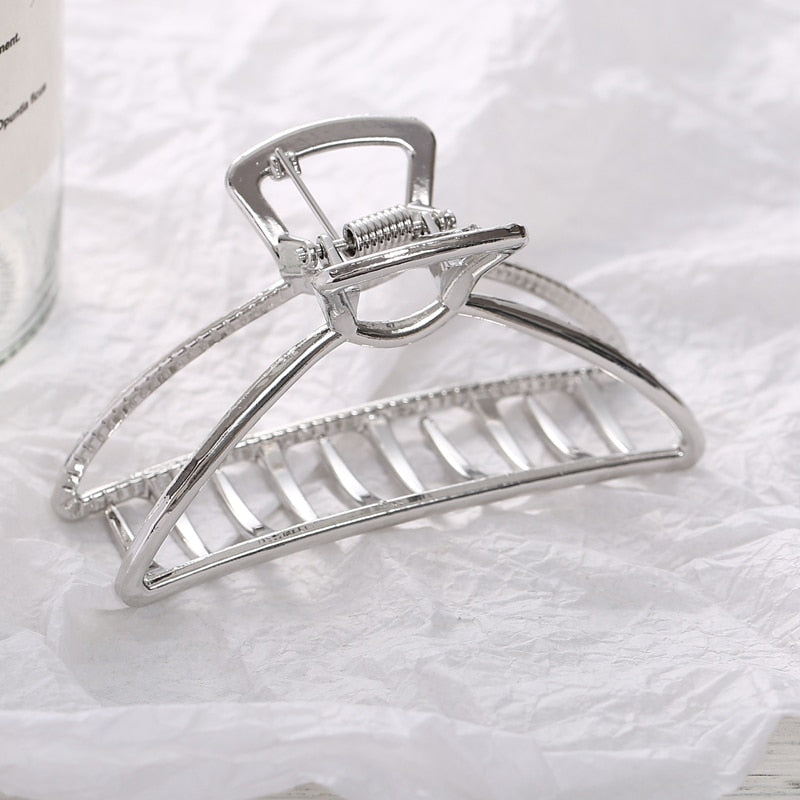 Women Girls Metal Hair Crab Moon Shape Hair Claw Clip Large Size