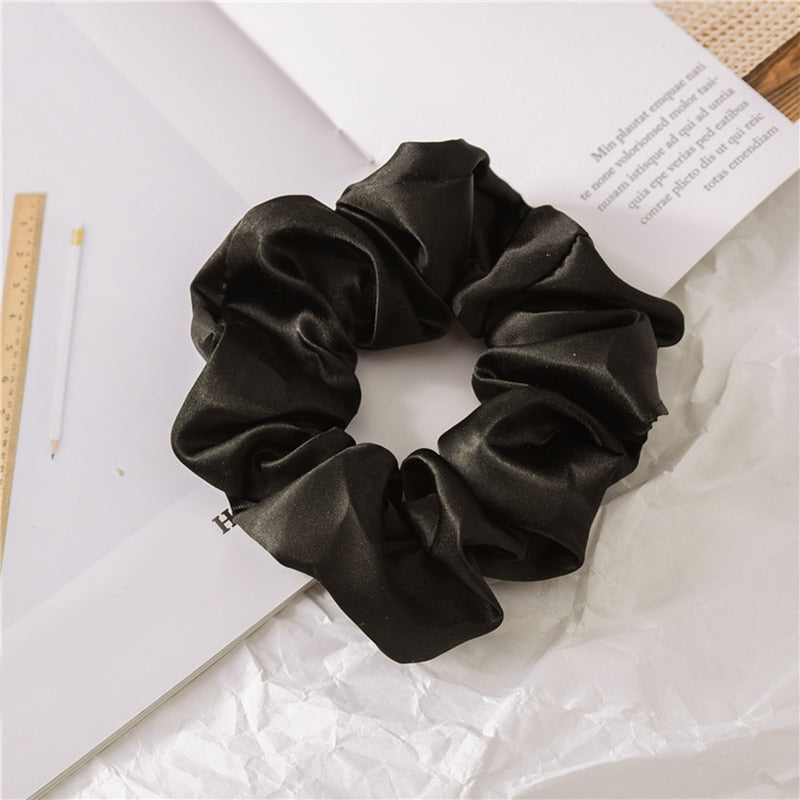 Women Silk Scrunchie Elastic Handmade Multicolor Hair Band Ponytail Holder