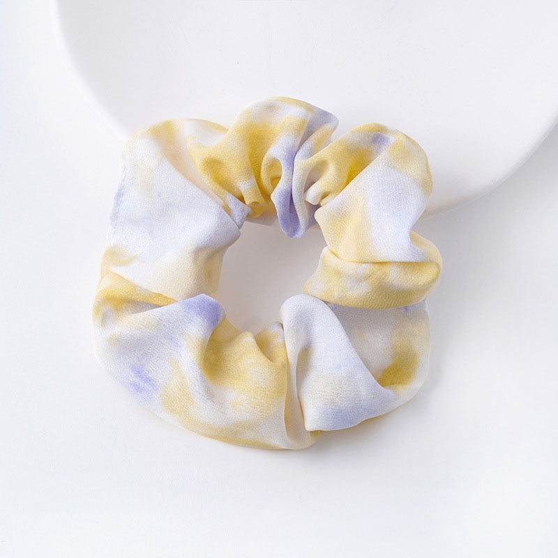 Women Silk Scrunchie Elastic Handmade Multicolor Hair Band Ponytail Holder