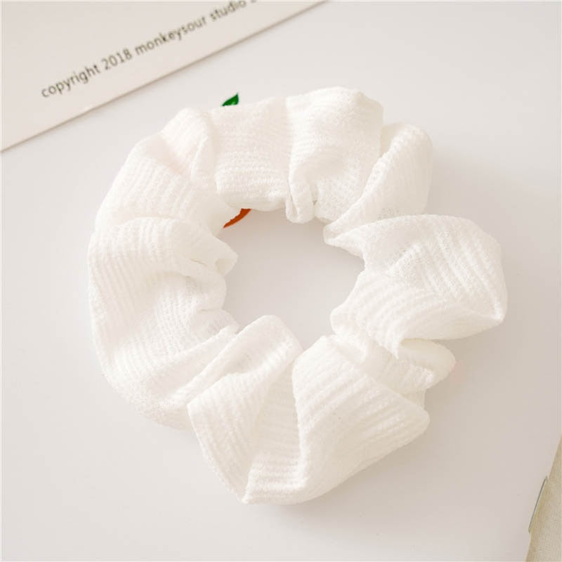 Women Silk Scrunchie Elastic Handmade Multicolor Hair Band Ponytail Holder