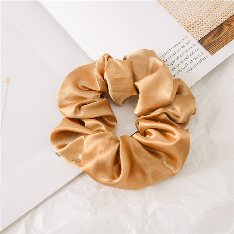Women Silk Scrunchie Elastic Handmade Multicolor Hair Band Ponytail Holder