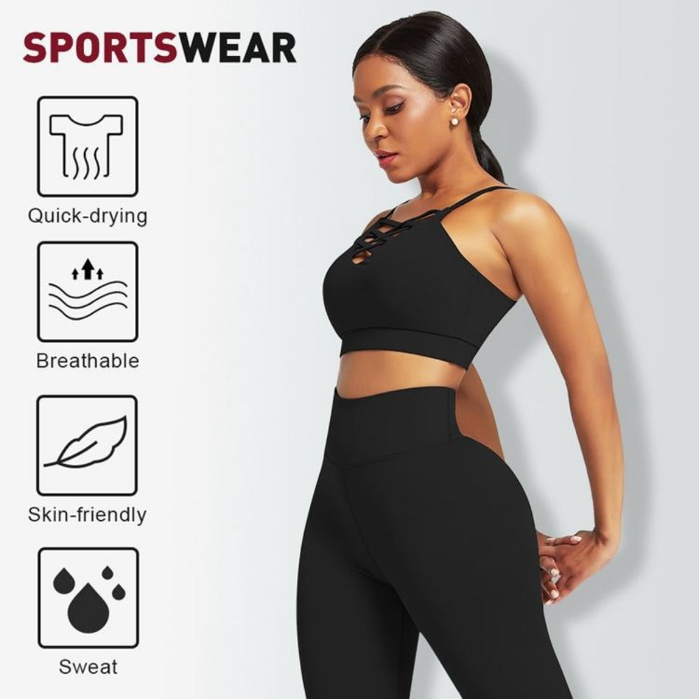 European and American INS best-selling yoga suit three piece set new women's adjustable bra and pants fitness and sports set