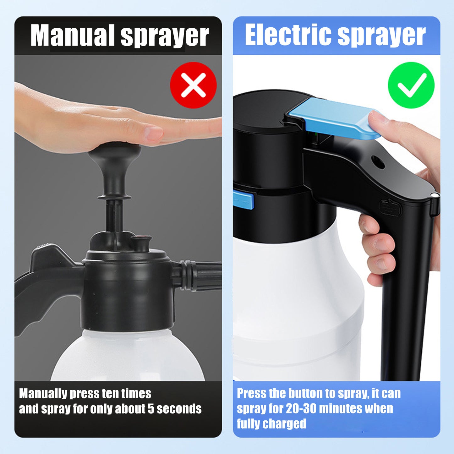 1.5L Electric Foam Sprayer, Car Wash Foam Generator, Car Wash Foam Spray Bottle, Handheld Sprayer Watering Can