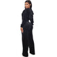 Fashion Women's Winter casual suits  Long Sleeve Velvet Zipper Coat and Pants 2-piece sportswear set