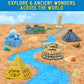 Ancient Wonders Dig Toys Kit, 6-in-1 Wonders of The World Excavating Toys Set, Dig Up 6 Earth’s Landmarks, Science Educational Toys Set, Geology Historic STEM Toy for Kid, Gift for Boy and Girl Age 6+