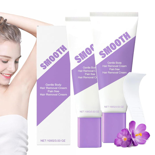 2PC phofaysmooth Hair Removal Cream for Sensitive Skin Women and Men –Fast-Acting,Dermatologist-Recommended with Aloe & Hyaluronic Acid for Arms,Legs,Chest,Pubic Area,Stomach,Bikini Line