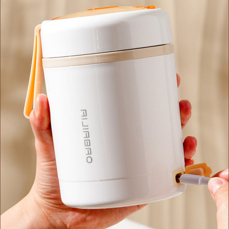 USB Portable Electric Heating Lunch Box Stainless Steel 55℃ Constant Temperature Food Warmer For Office Or outdoor Mini Soup And Porridge Heater