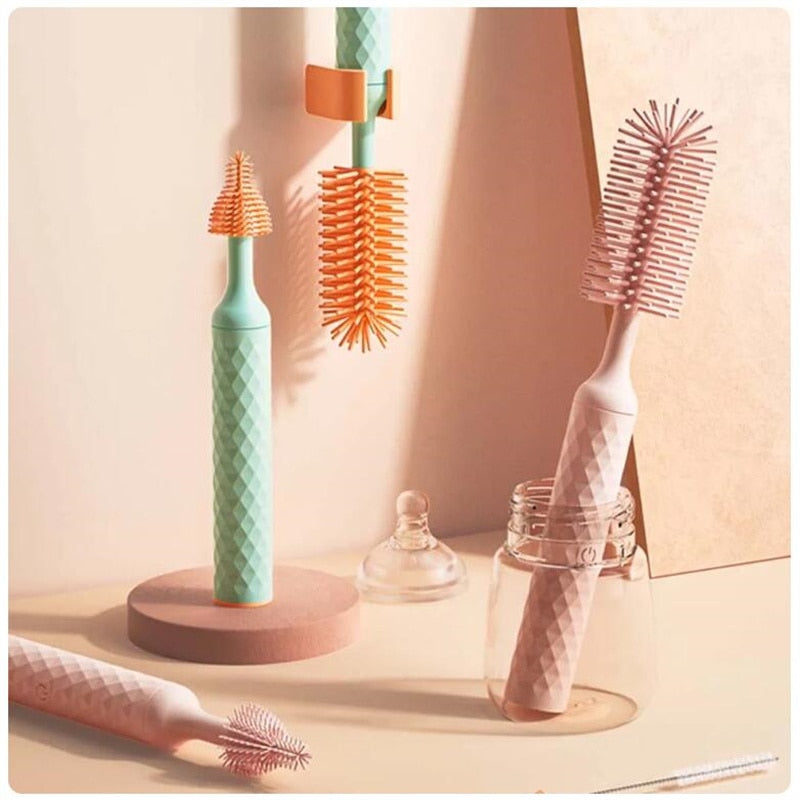 Electric silicone bottle brush cleaning tool