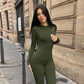 Autumn and winter women's new sexy buttocks tight high waisted sports and fitness jumpsuit pants