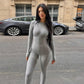 Autumn and winter women's new sexy buttocks tight high waisted sports and fitness jumpsuit pants