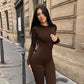 Autumn and winter women's new sexy buttocks tight high waisted sports and fitness jumpsuit pants