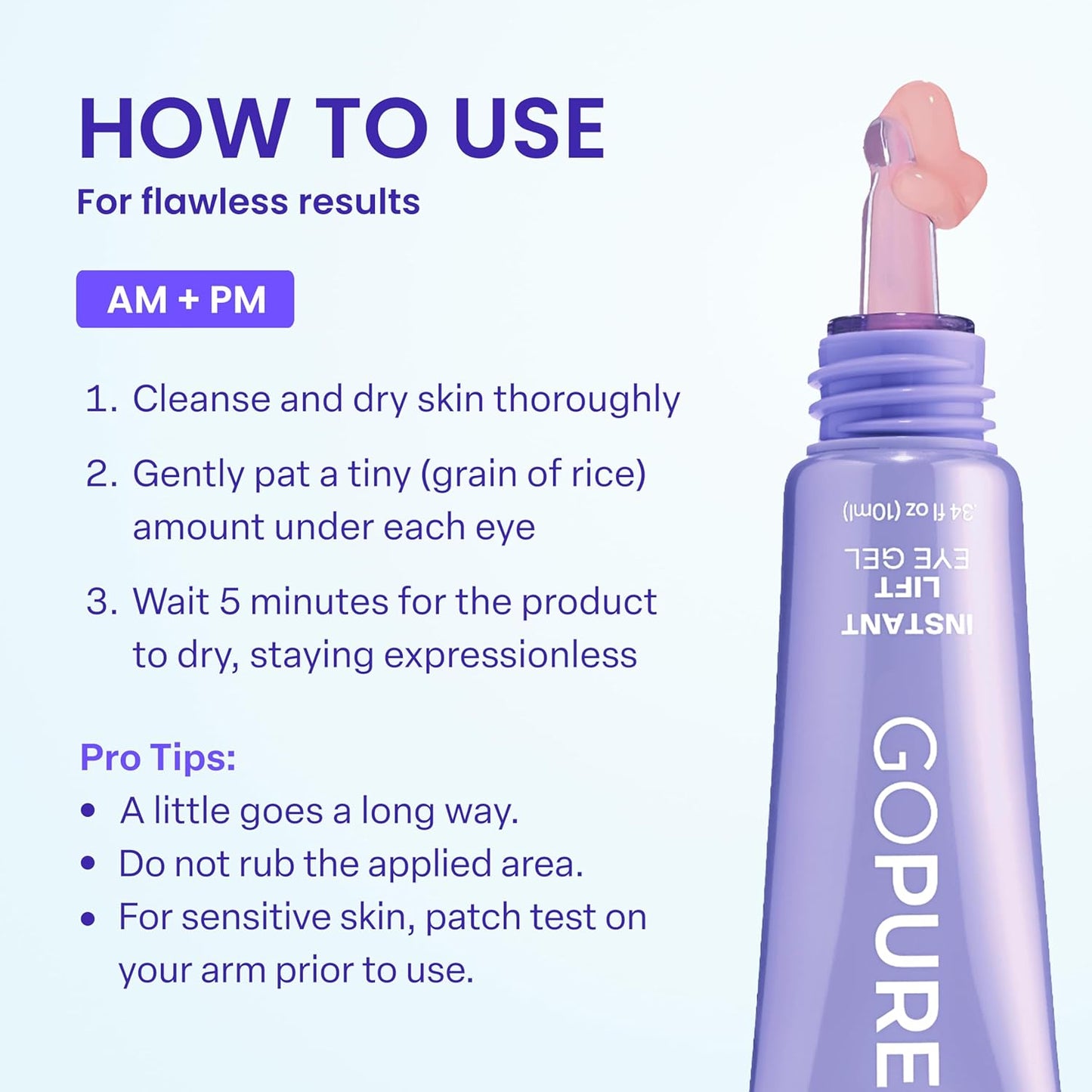 Free Shipping NEW Instant Lift Eye Gel - For the look of Puffiness & Bags, Wrinkles, Fine Lines and Dark Circles, Anti Aging Skin Care for Men & Women with Collagen Targeting Biotech