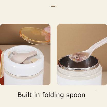 USB Portable Electric Heating Lunch Box Stainless Steel 55℃ Constant Temperature Food Warmer For Office Or outdoor Mini Soup And Porridge Heater