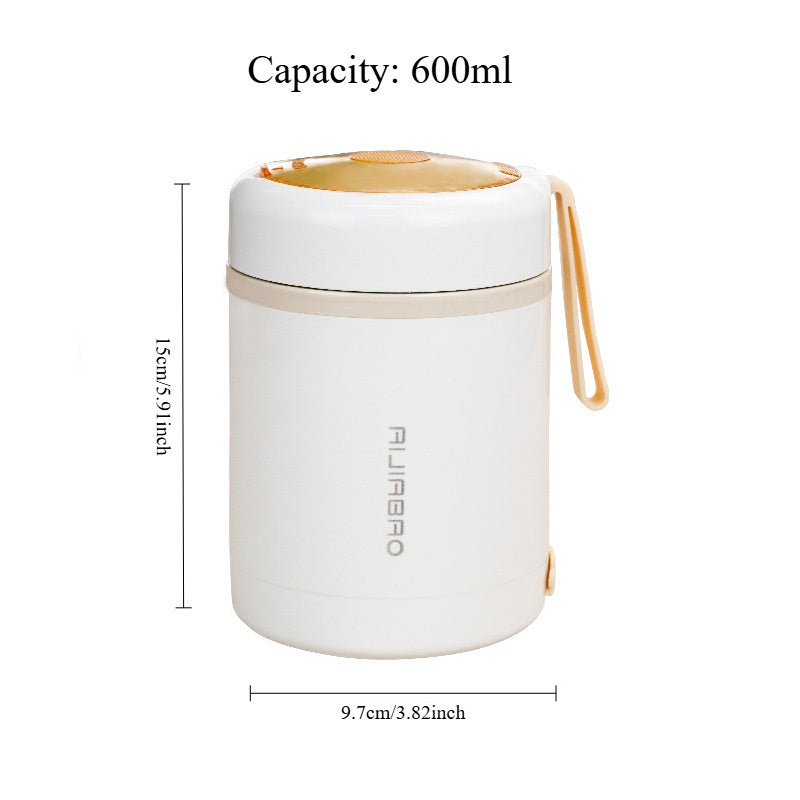 USB Portable Electric Heating Lunch Box Stainless Steel 55℃ Constant Temperature Food Warmer For Office Or outdoor Mini Soup And Porridge Heater
