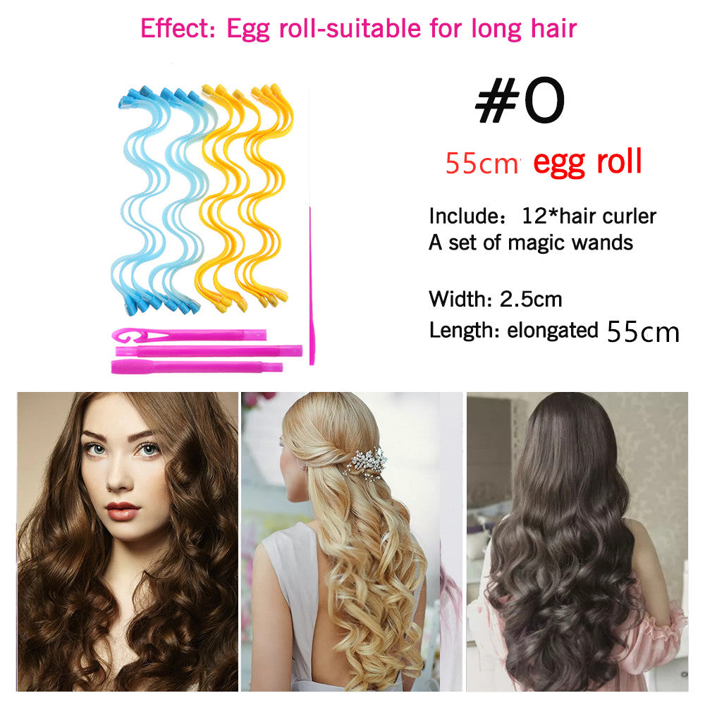 12PCS Magic Hair Curlers 25 30 45 50 65CM DIY Durable Portable Hairstyle Rollers Sticks