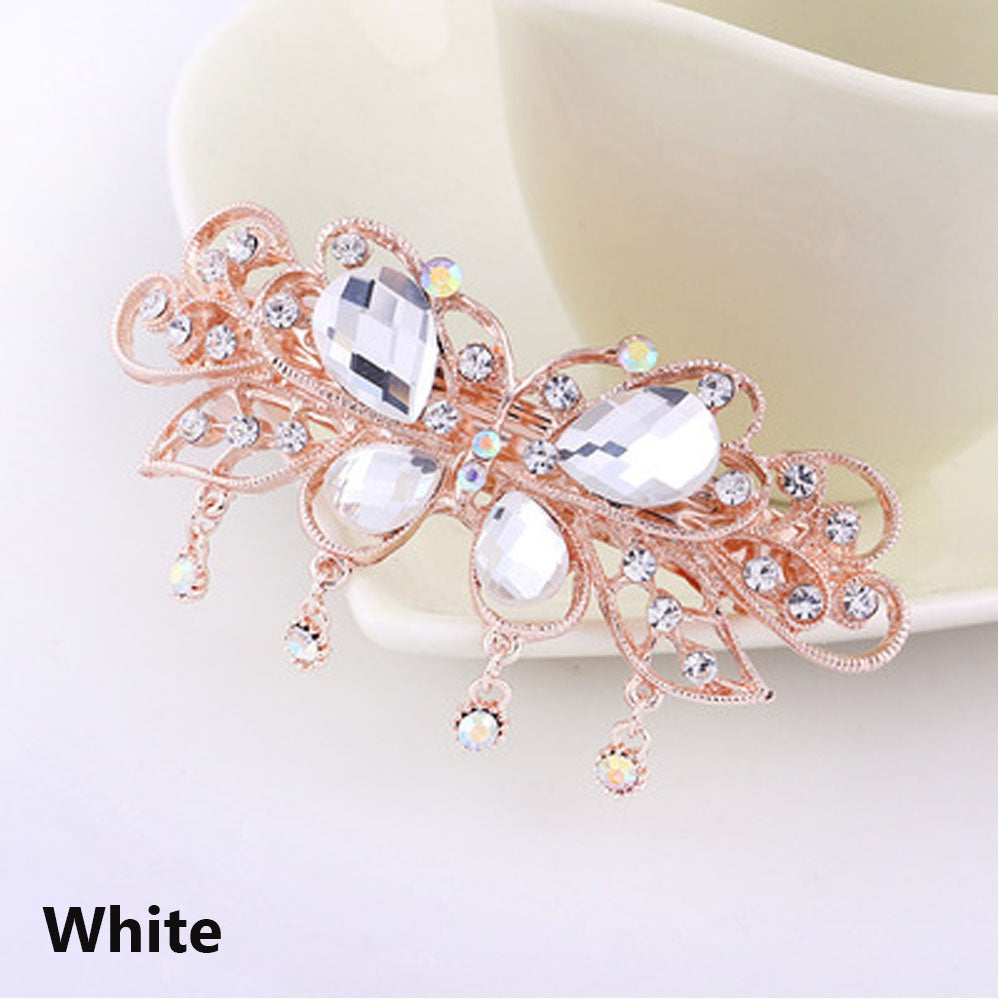 1 Pcs Women Bowknot Crystal Hair Clip Fashion Rhinestone Ponytail Hairpin Hair Accessories