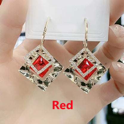 1 Pair Fashion Women Geometric Earrings Elegant Crystal Earrings Jewelry Accessories