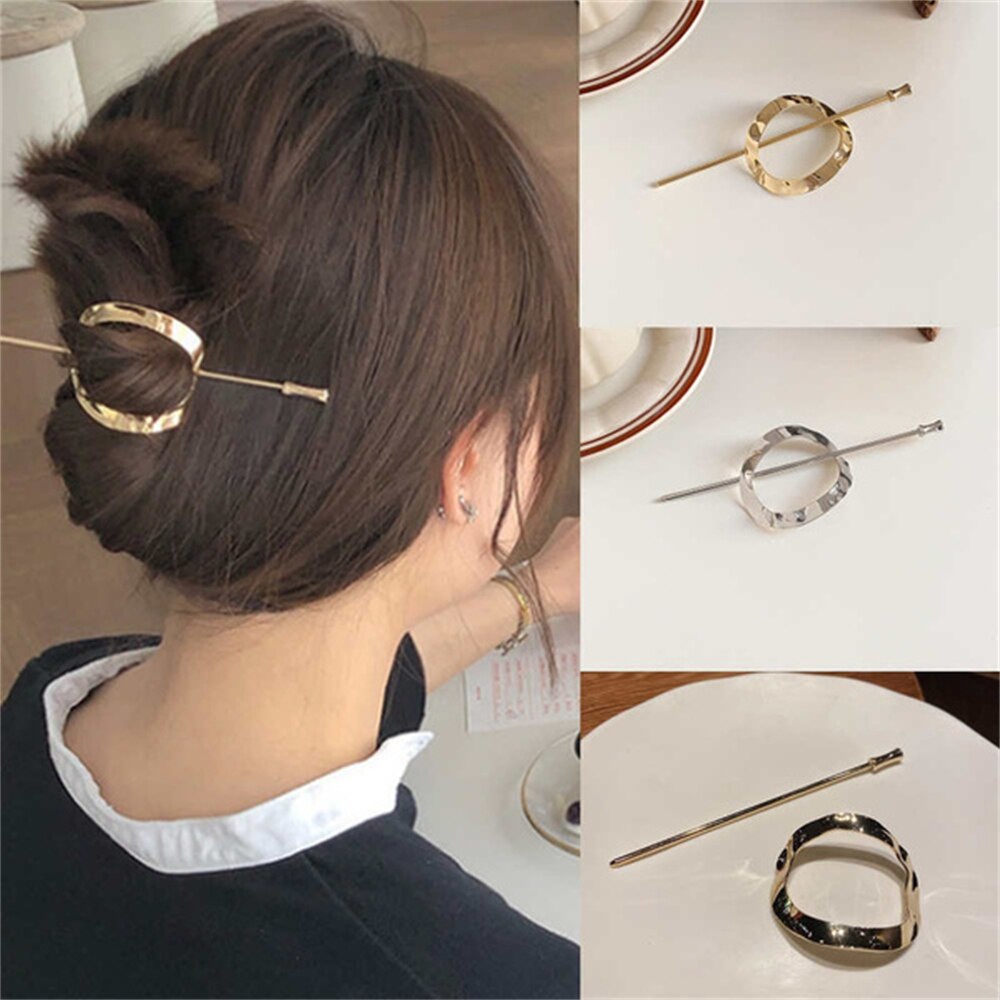 1 Pcs Women Metal Hairpin Retro Style Hair Sticks