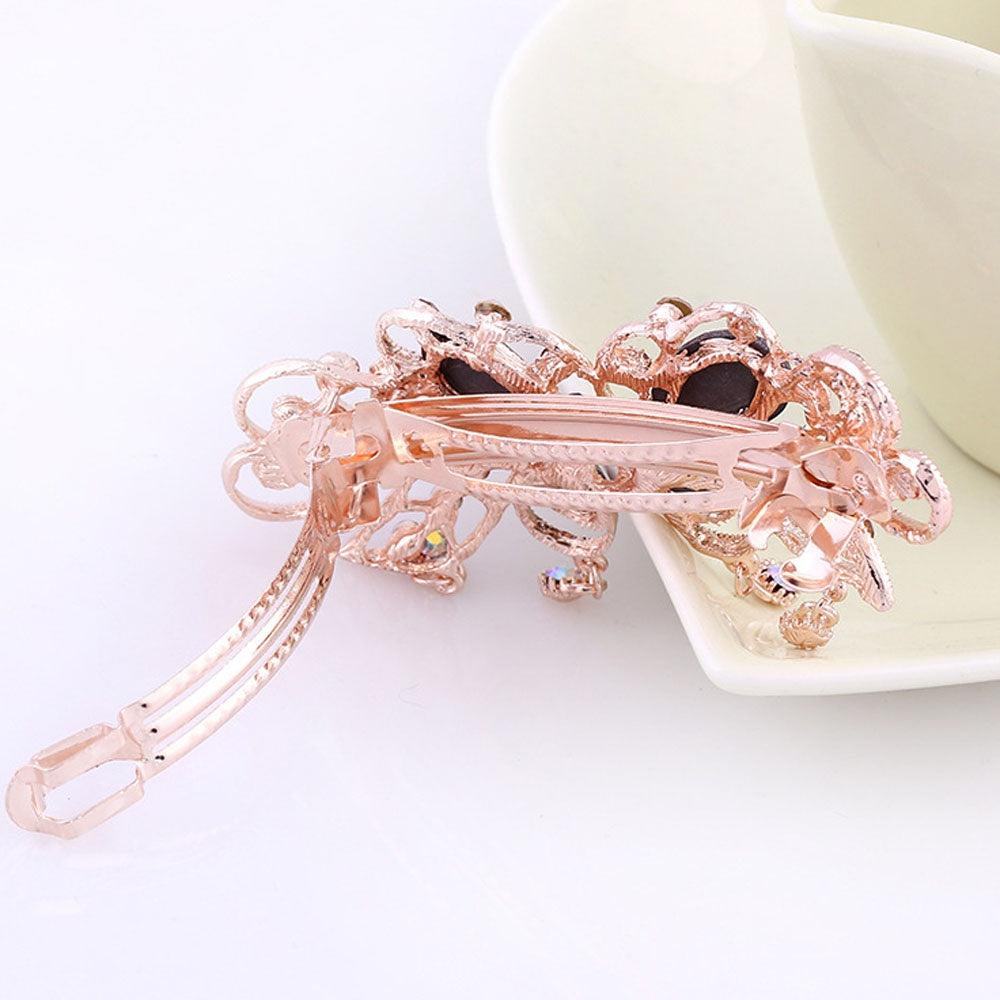 1 Pcs Women Bowknot Crystal Hair Clip Fashion Rhinestone Ponytail Hairpin Hair Accessories