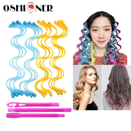 12PCS Magic Hair Curlers 25 30 45 50 65CM DIY Durable Portable Hairstyle Rollers Sticks