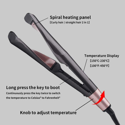 2 In 1 Hair Straightener and Curler Curling Iron for All Hair Types