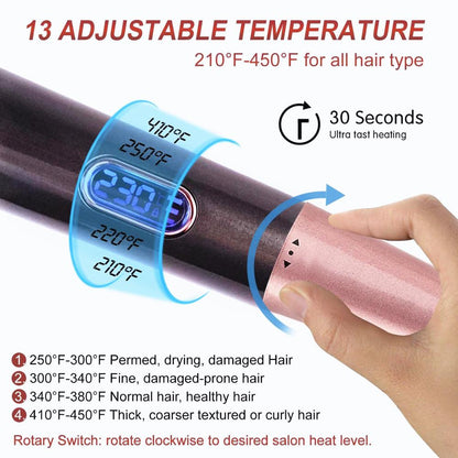 2 In 1 Hair Straightener and Curler Curling Iron for All Hair Types