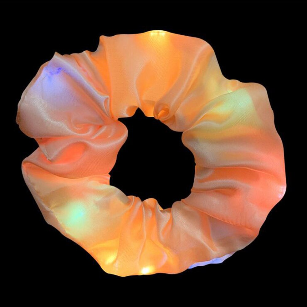 Girls LED Luminous Scrunchies Hairband Ponytail Holder Headwear