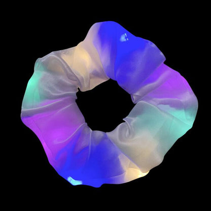 Girls LED Luminous Scrunchies Hairband Ponytail Holder Headwear