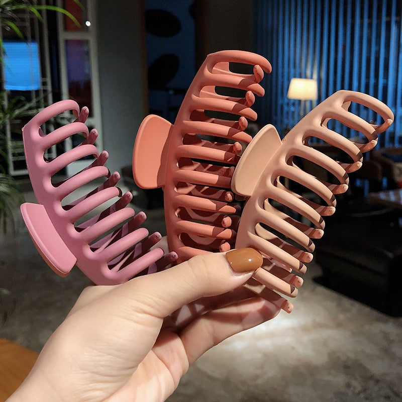 Big Hair Claws Elegant Frosted Acrylic Hair Clips Barrette Headwear for Women