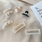 Women Elegant Big Pearls Hair Clip Acrylic Hair Claw Clips Big Size