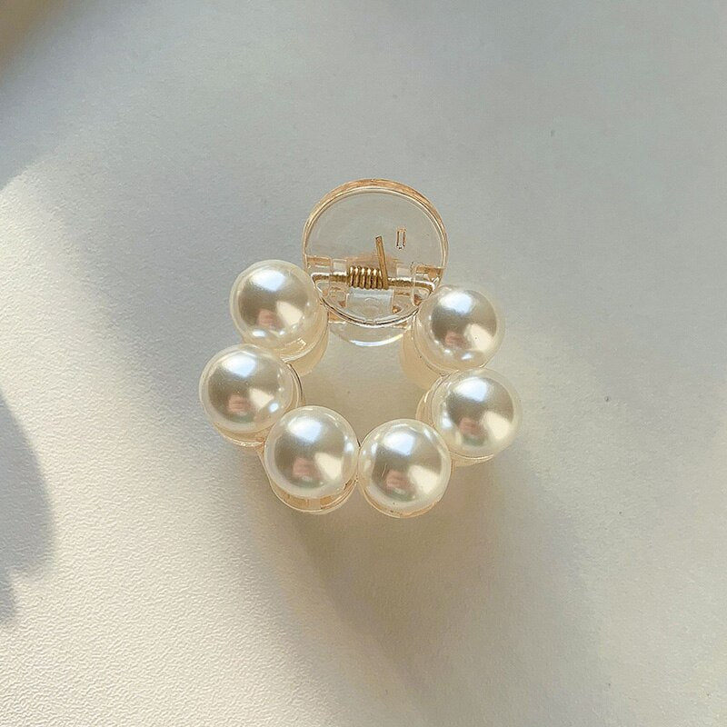 Women Elegant Big Pearls Hair Clip Acrylic Hair Claw Clips Big Size