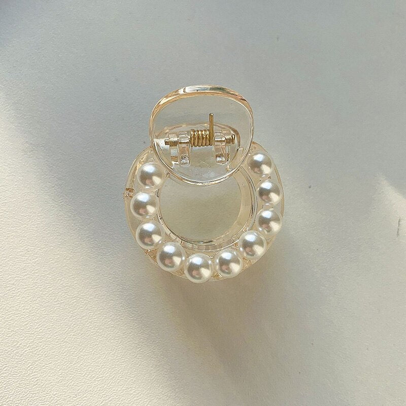 Women Elegant Big Pearls Hair Clip Acrylic Hair Claw Clips Big Size